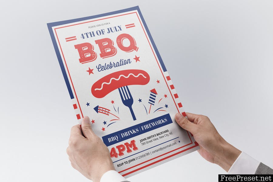 4th of July BBQ Flyers - PGL37S - AI, PSD