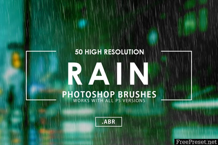 50 Rain Photoshop Brushes - ABR