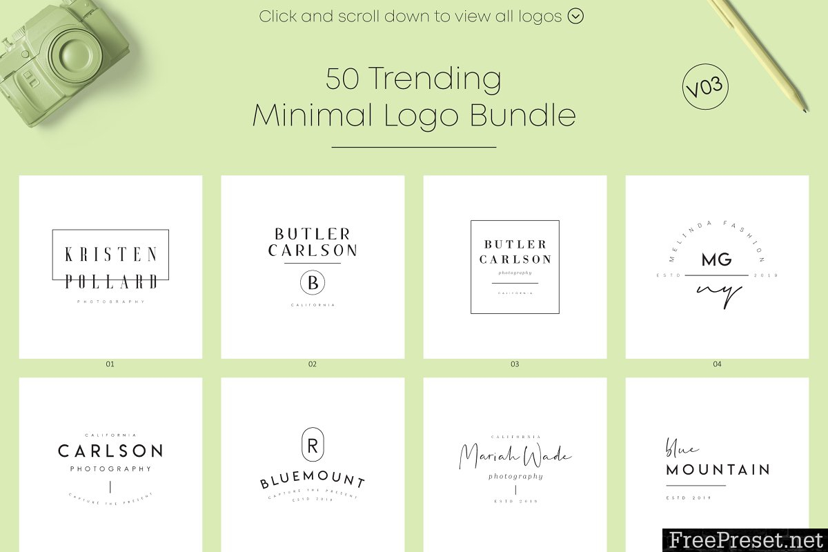 50 Trending Minimal Logo Bundle V03 3875124