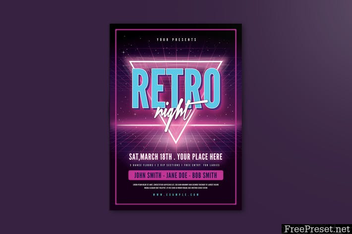 80's Retro Flyer YRWJJM - AI, PSD
