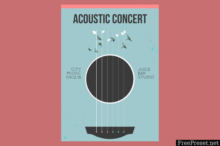 Acoustic Concert Flyer Poster - PSD