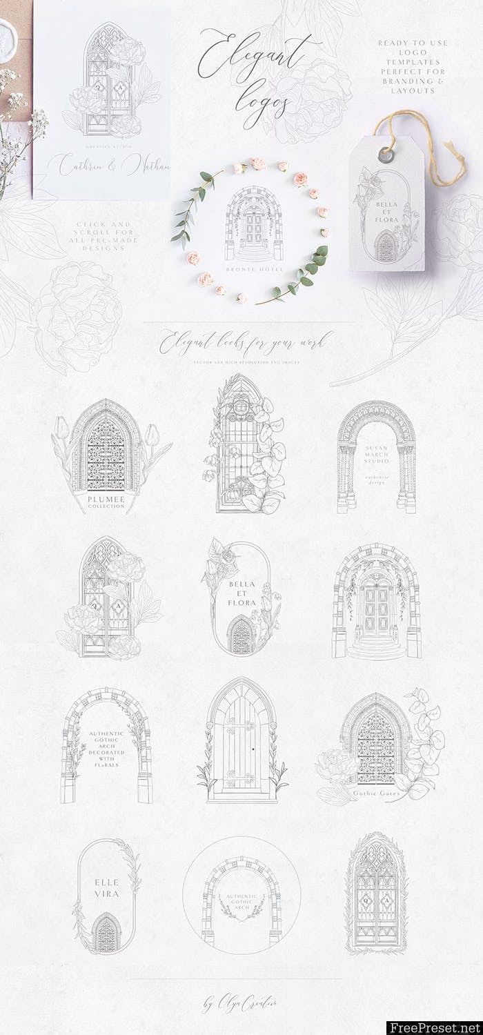 Ancient Elegance~gates and windows G2YJLUP - EPS, JPG, PNG