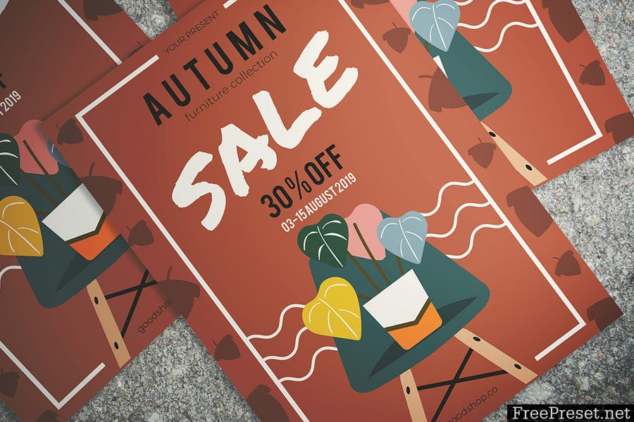 Autumn Furniture Sale Flyer - WRUAVT - AI, PSD