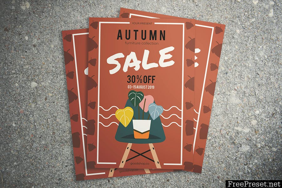 Autumn Furniture Sale Flyer - WRUAVT - AI, PSD