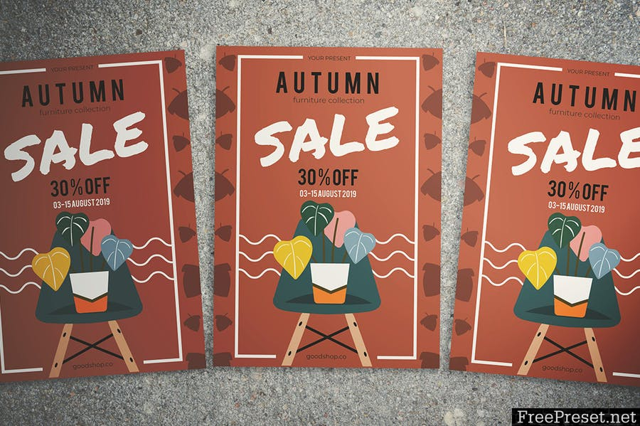 Autumn Furniture Sale Flyer - WRUAVT - AI, PSD