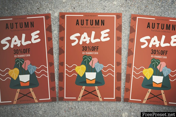 Autumn Furniture Sale Flyer - WRUAVT - AI, PSD