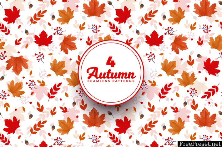 Autumn Pattern Backgrounds - AI, EPS, JPG