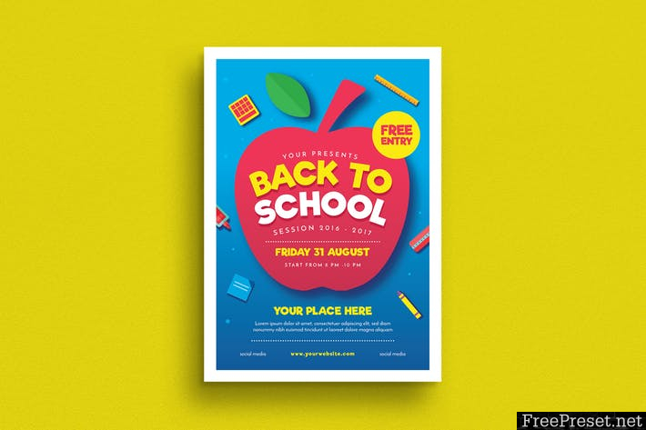 Back to School Event Flyer 6K8CZM - AI, PSD