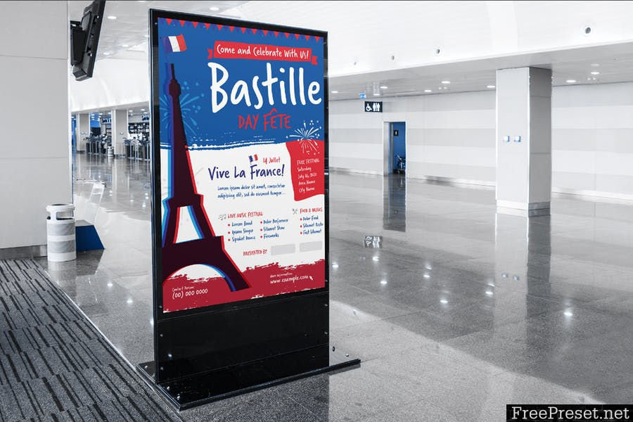 Bastille Day Flyer Poster 3ANB5R2 - AI, EPS