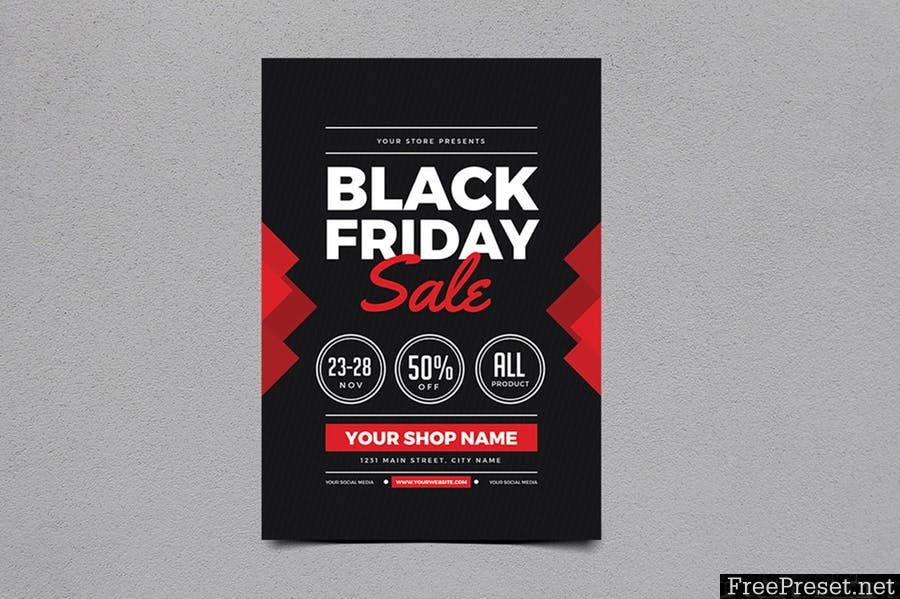 Black Friday Flyer+ Instagram Post 8UCK25 - AI, PSD