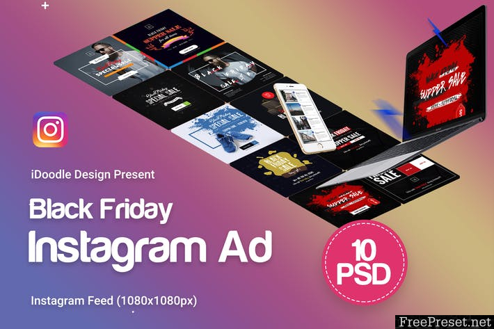 Black Friday Instagram Banners Ads - 10 PSD - RP75M2