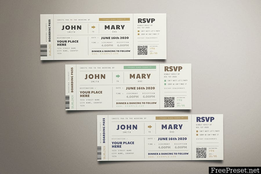 Boarding Pass Wedding Invitation