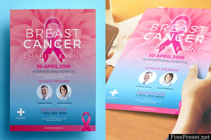 Breast Cancer Charity Flyer 02 3T7XDF PSD