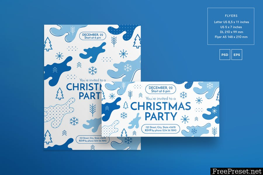 Christmas Party Flyer and Poster Template GEH9EN - EPS, PSD, JPG