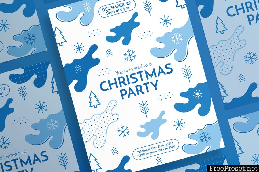 Christmas Party Flyer and Poster Template GEH9EN - EPS, PSD, JPG