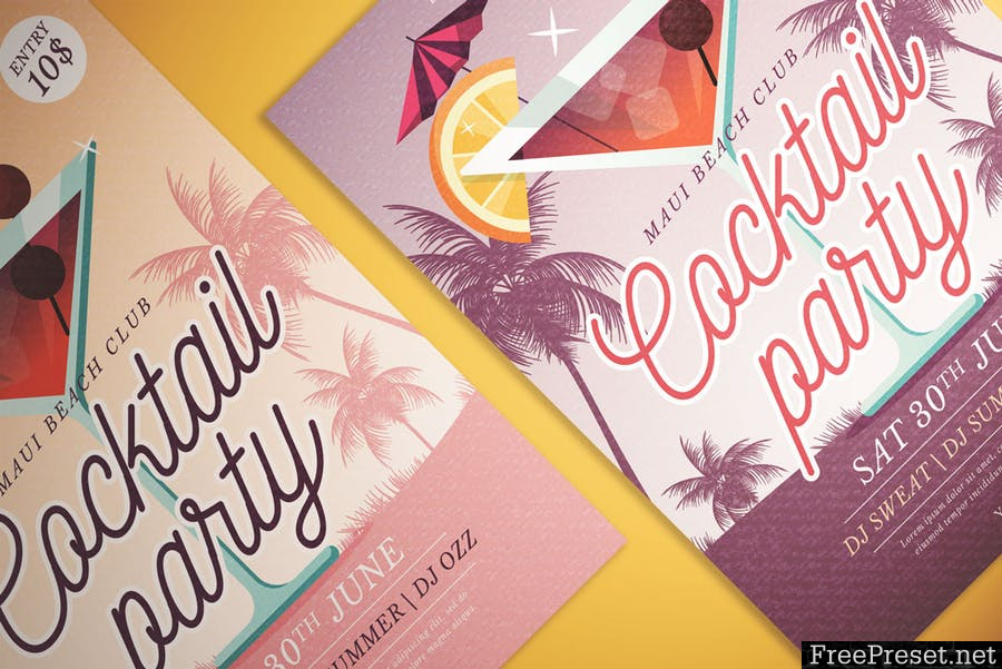 Cocktail Party Flyer - PF382W - AI, PSD