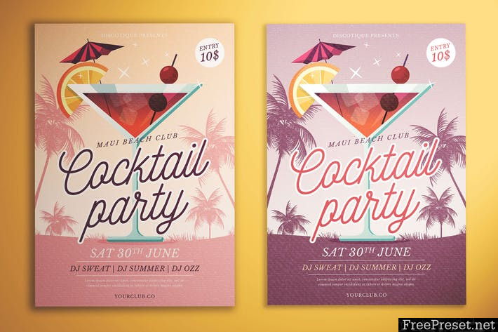 Cocktail Party Flyer - PF382W - AI, PSD