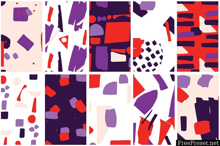 Collage Colorful Patterns H37B46 - AI, EPS, JPG, PNG