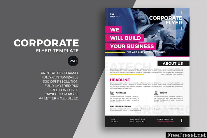 Corporate Flyer Template ZCJY5G  - PSD
