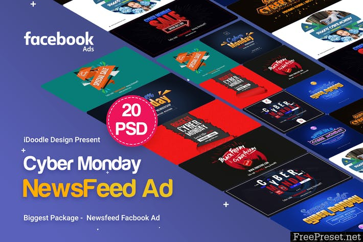 Cyber Monday NewsFeed Ad - 20 PSD - TYLP8Q