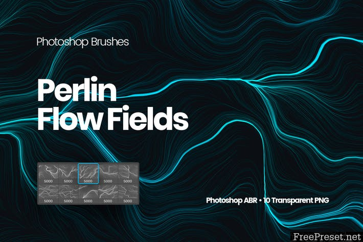 Digital Perlin Flow Fields Photoshop Brushes - ABR, PNG