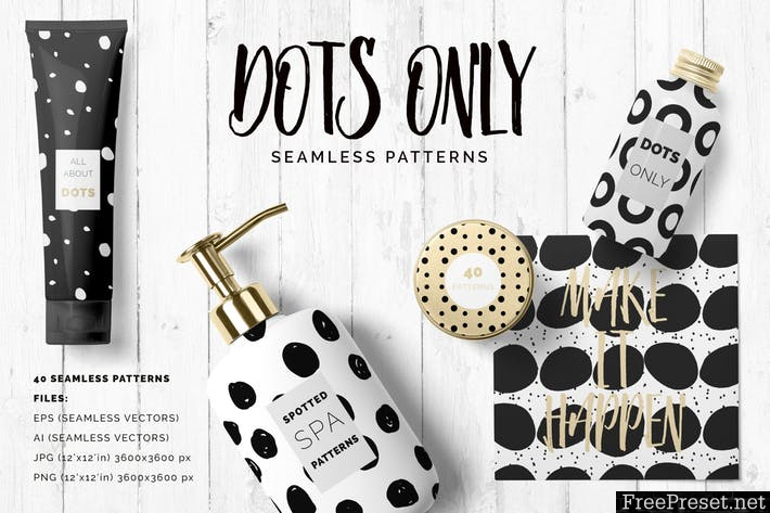 Dots & Spots Seamless Patterns M8ZPLR - AI, EPS, JPG, PNG