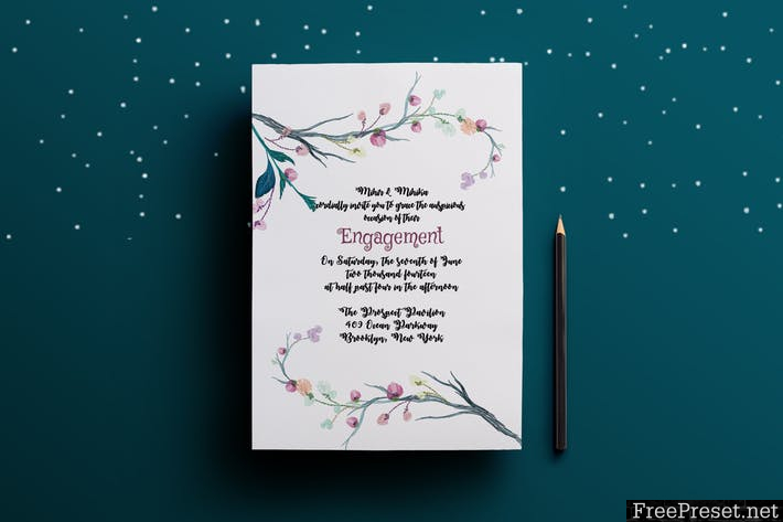 Engagement Party Invitation Card K7Q7B9 - PSD