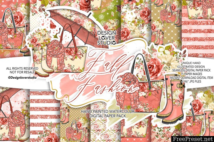 Fall Fashion digital paper pack L7QHD5 - JPG