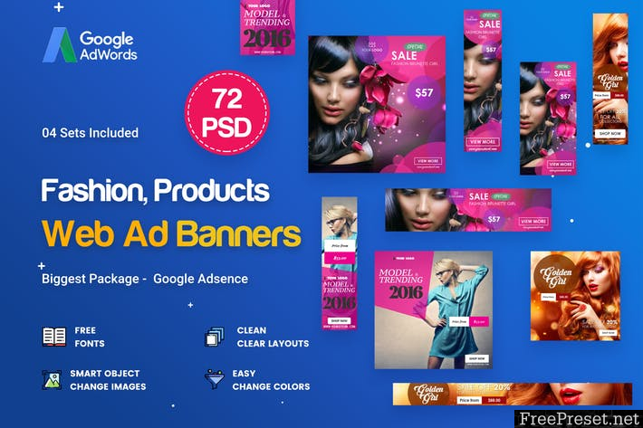 Fashion Banner Ad - 72 PSD [04 Sets] XRACG5