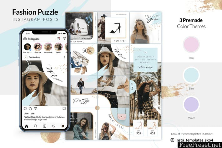 Fashion Puzzle - Instagram Posts PDM8FQA - PSD, PDF