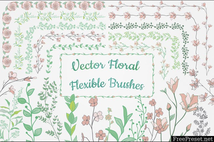 Flexible Floral Brushes - AI, EPS