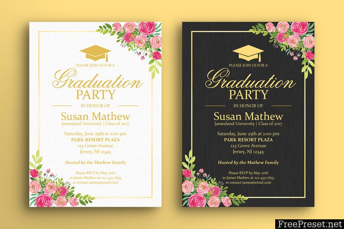 Graduation Party Invitation VVYWHA - PSD