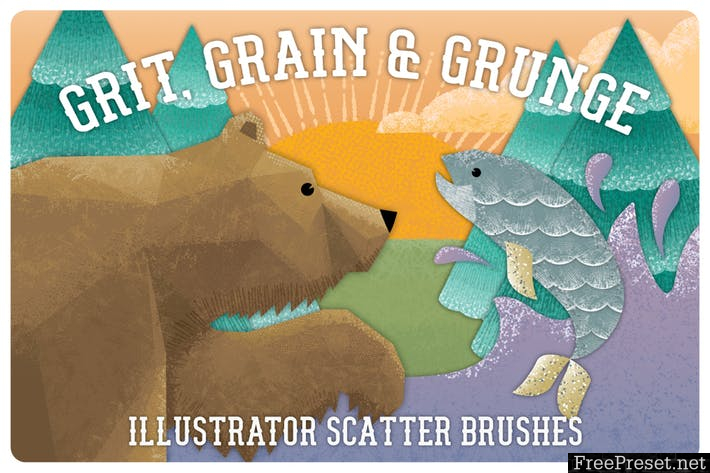 Grit, Grunge & Grain Scatter Brushes - AI, EPS