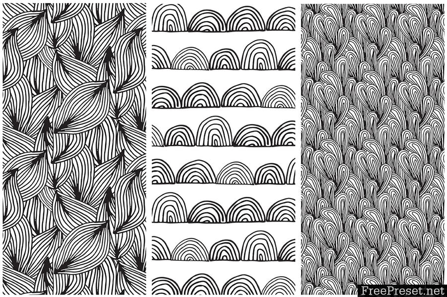 Hand Drawn Doodle Patterns FYNH6U - AI, EPS, JPG, PNG