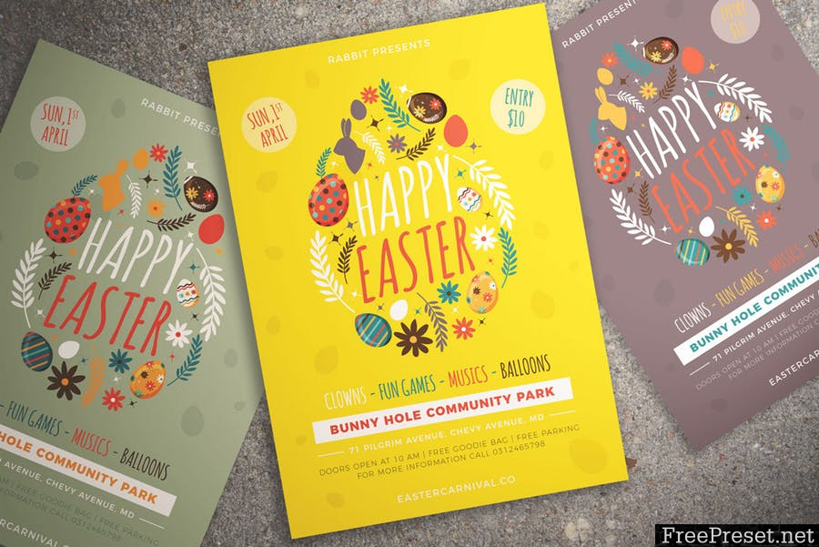 Happy Easter Flyer V486VU - AI, PSD