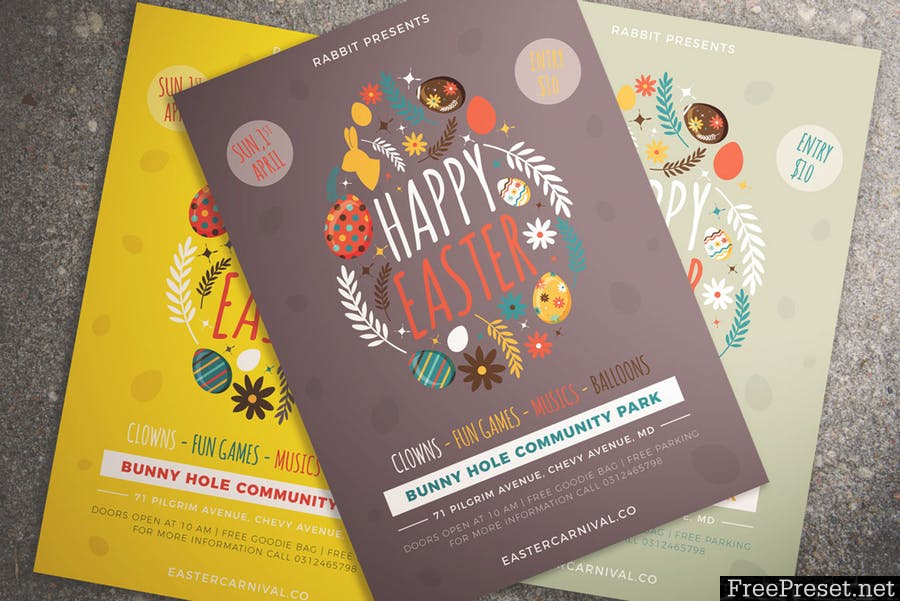 Happy Easter Flyer V486VU - AI, PSD