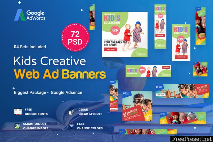 Kids Creative & School Banners Ad - 72 PSD - 8MX2UU