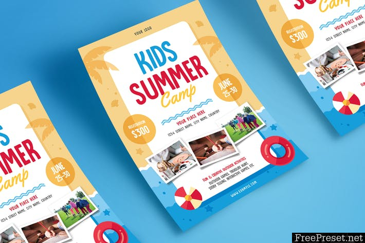 Kids Summer Camp Flyer 04 ZX9MPE - AI, PSD