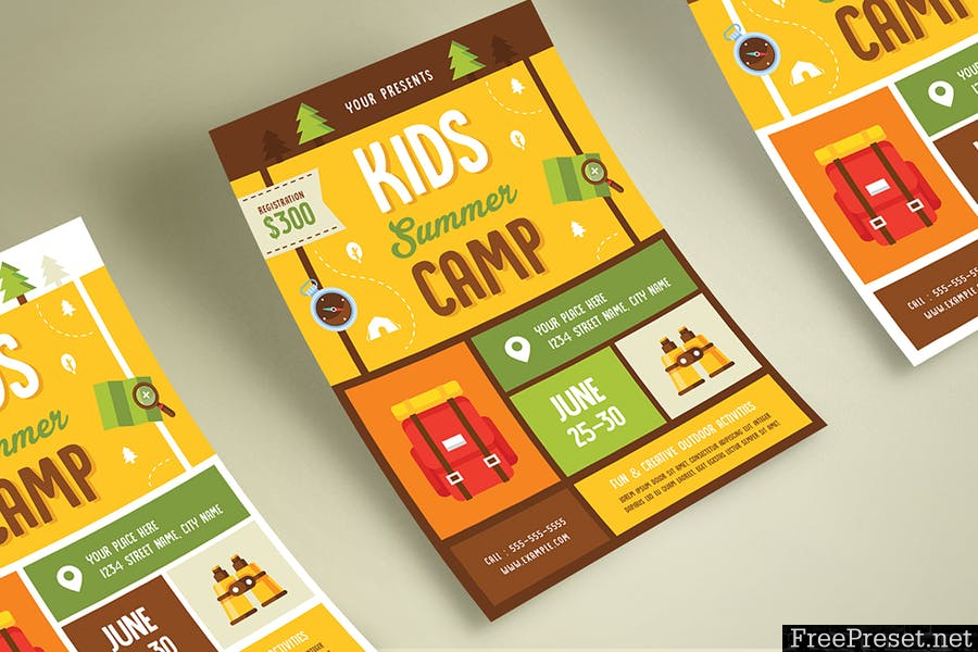 Kids Summer Camp Flyer 4HC2EP - AI, PSD