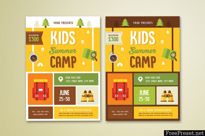 Kids Summer Camp Flyer 4HC2EP - AI, PSD