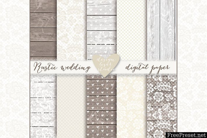 Lace, wedding invite champagne digital papers BFWFCH - JPG