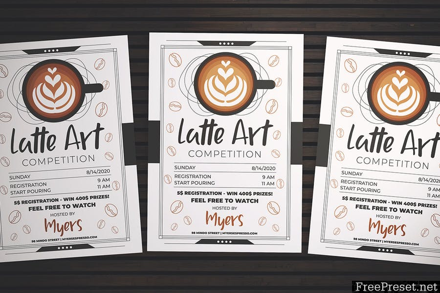 Latte Art Competition Flyer - AI, PSD