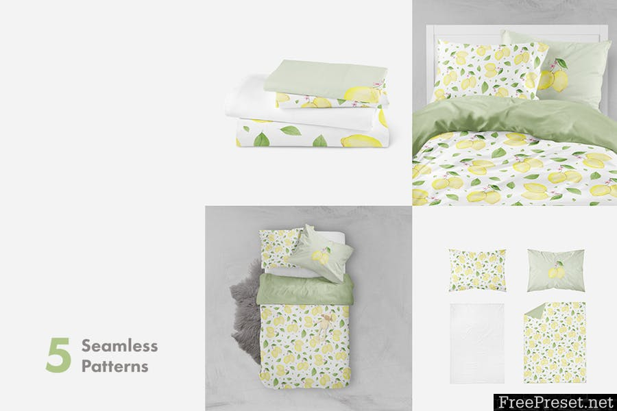 Lemons & Limes Watercolor Collection 6D68NC - PNG