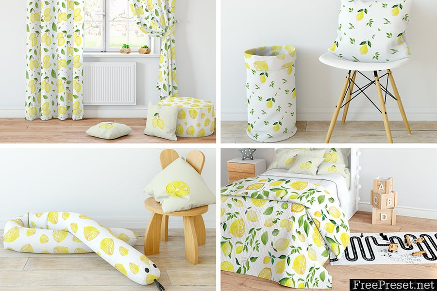 Lemons & Limes Watercolor Collection 6D68NC - PNG