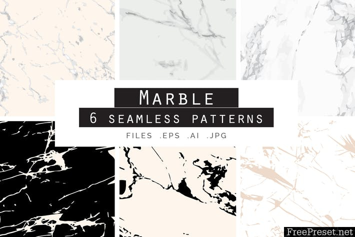 Marble Seamless Vector Patterns FMYE94 - AI, EPS, JPG