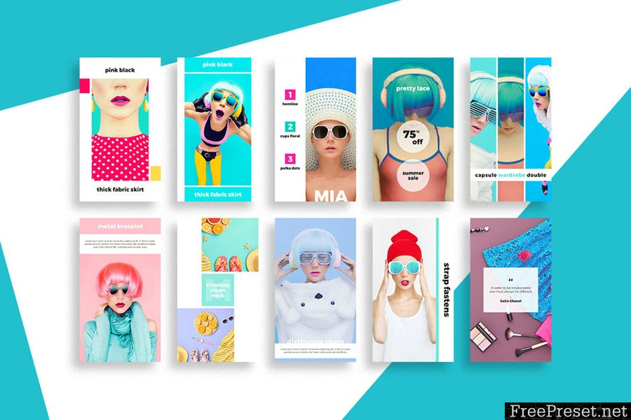 Mia Instagram Story and Post Template 6DYG9T - PSD