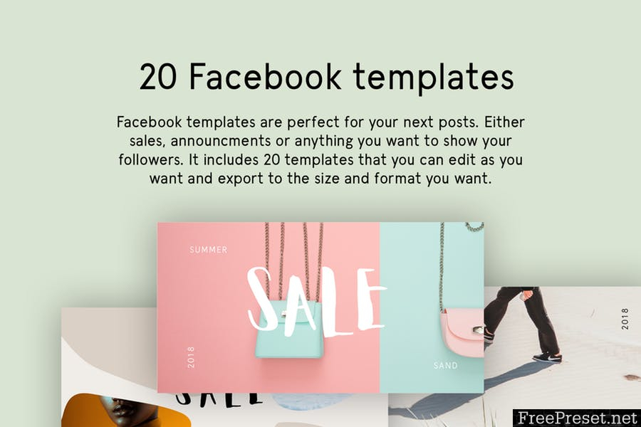 Minimal Facebook post templates CWKHG8 - AI, PSD, PNG