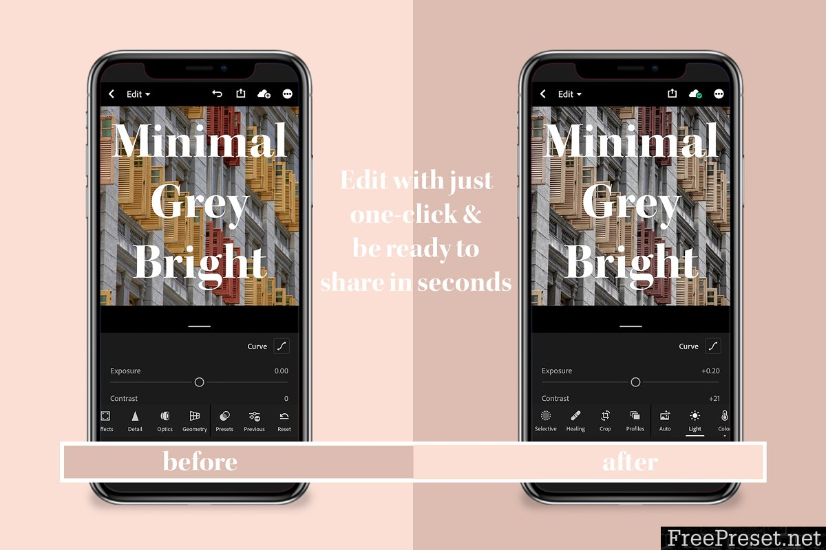 Minimal Grey Lightroom Mobile Preset 3836032