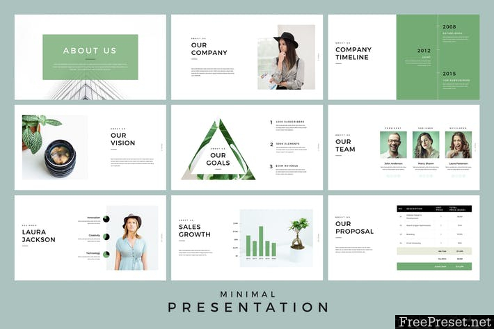 Minimal Presentation PowerPoint Template K64WA4 - PPTX