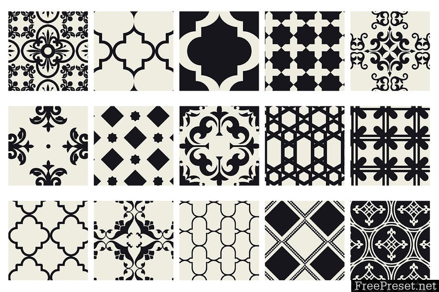 Moroccan Style seamless vector patterns vol1 BGA9YF -AI, EPS, JPG, PNG